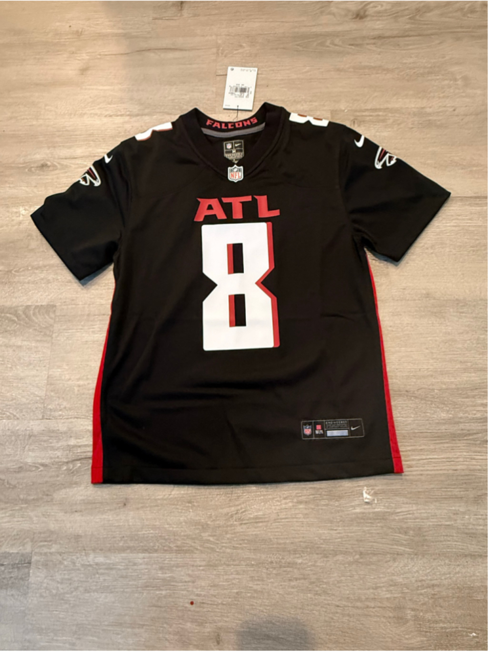 Boys Nike Atlanta Falcons Kyle Pitts Jersey Black Red Size M